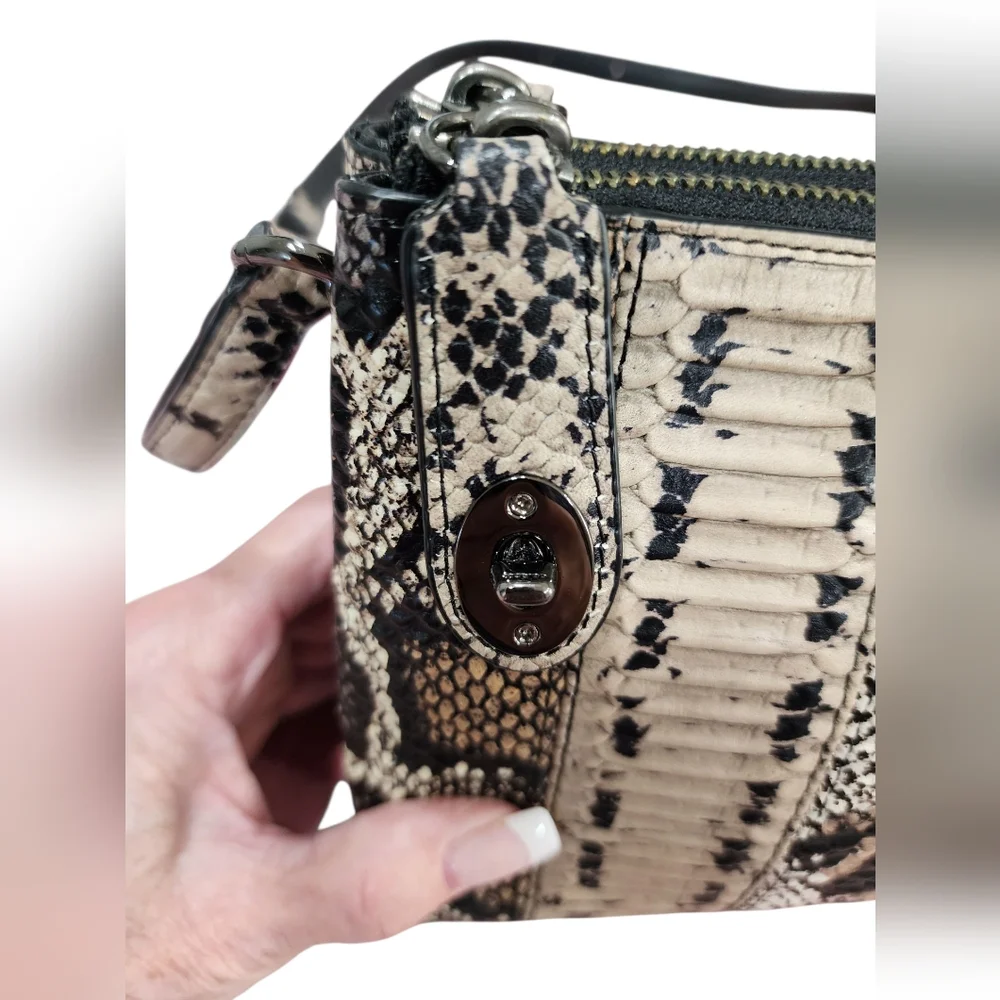 COACH Crosby Pieced Exotic Python Embossed Leather Crossbody Bag 37172 NWT - Picture 5 of 16